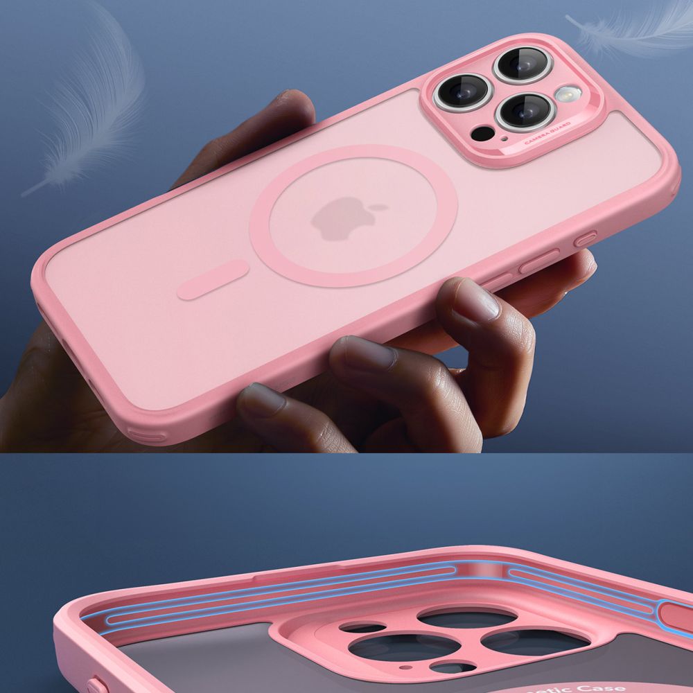 Handyhülle und Gehärtetes Glas für Bildschirm für iPhone 16 Pro Max, ESR Classic Pro Set HaloLock für MagSafe, Durchscheinend-Rosa