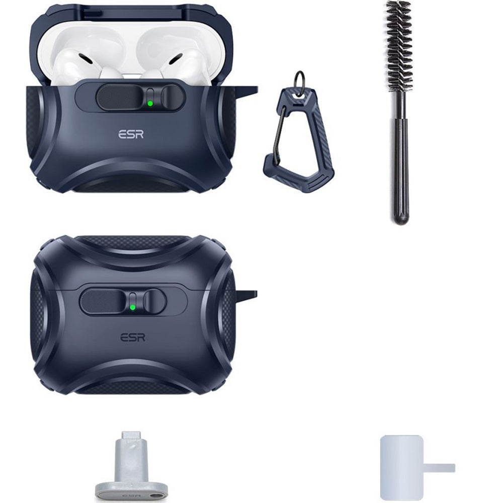 Schutzhülle für AirPods Pro 3, ESR Cyber FlickLock Halolock mit MagSafe, Dunkelblau