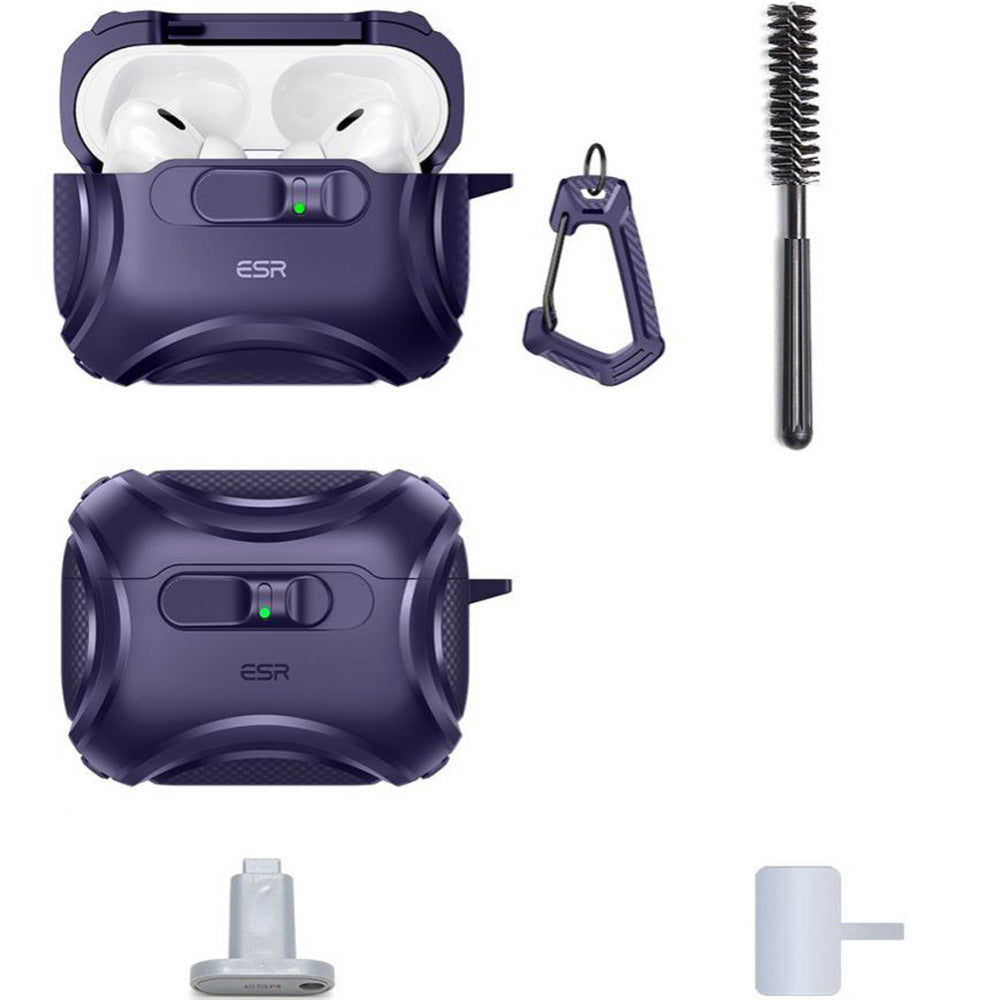 Schutzhülle für AirPods Pro 3, ESR Cyber FlickLock Halolock mit MagSafe, Dunkelviolett