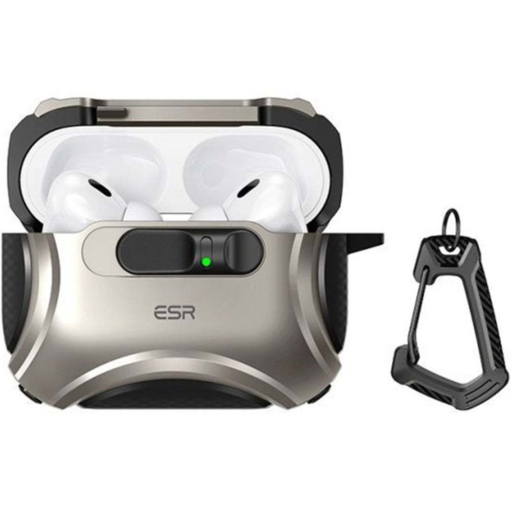Schutzhülle für AirPods Pro 3, ESR Cyber FlickLock Halolock mit MagSafe, Titan