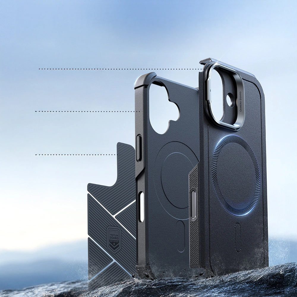 Handyhülle für iPhone 17, ESR Cyber Tough Case Kickstand mit MagSafe, Robust, Schwarz