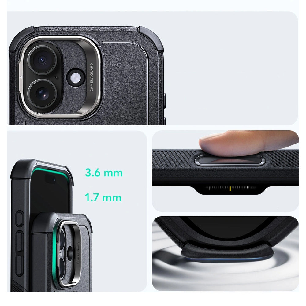 Handyhülle für iPhone 17, ESR Cyber Tough Case Kickstand mit MagSafe, Robust, Schwarz