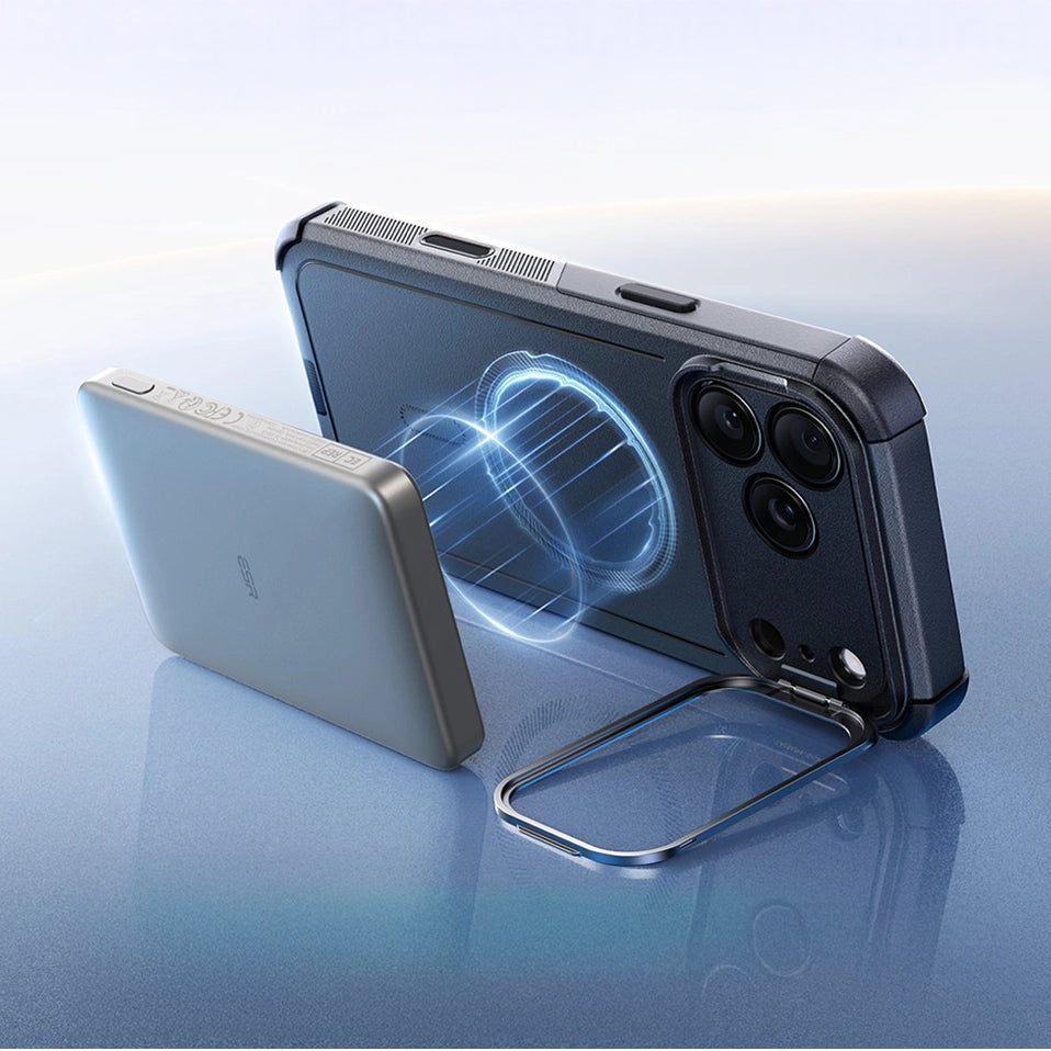 Handyhülle für iPhone 17 Pro, ESR Cyber Tough Case Kickstand mit MagSafe, Schwarz