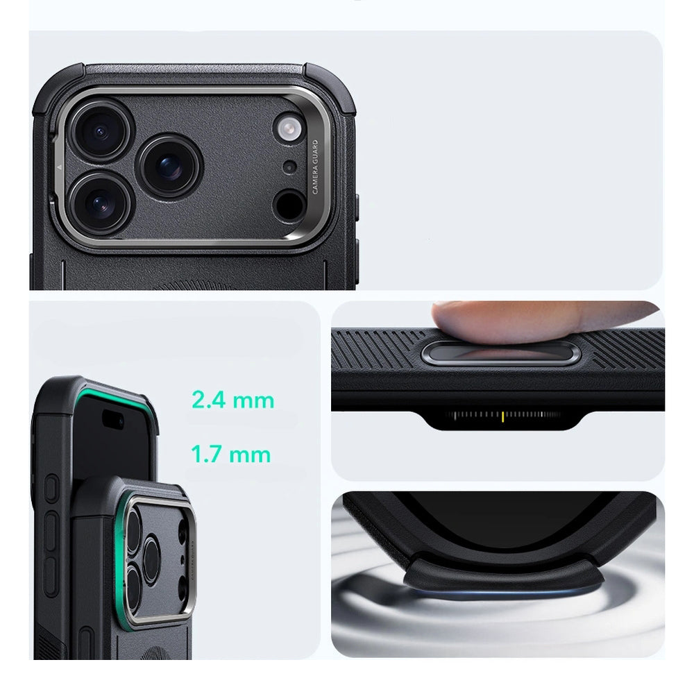 Handyhülle für iPhone 17 Pro, ESR Cyber Tough Case Kickstand mit MagSafe, Schwarz