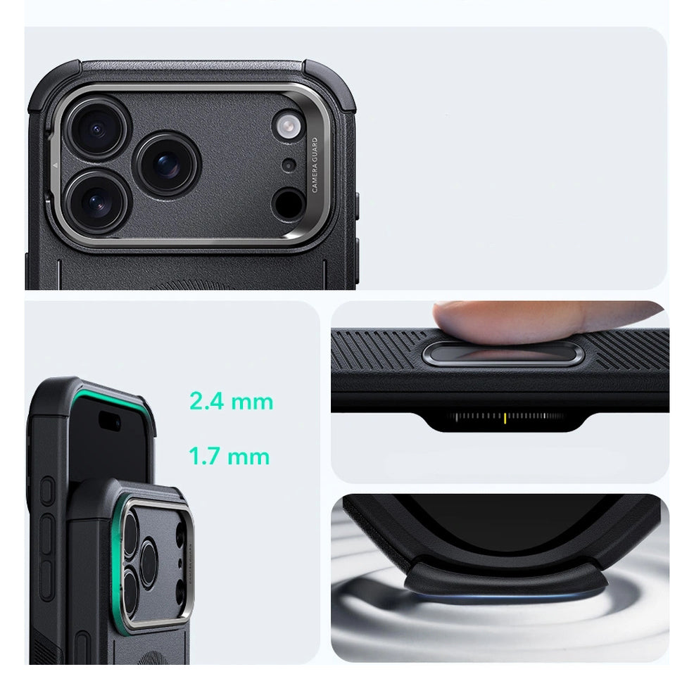 Handyhülle für iPhone 17 Pro Max, ESR Cyber Tought Case Kickstand mit MagSafe, Schwarz