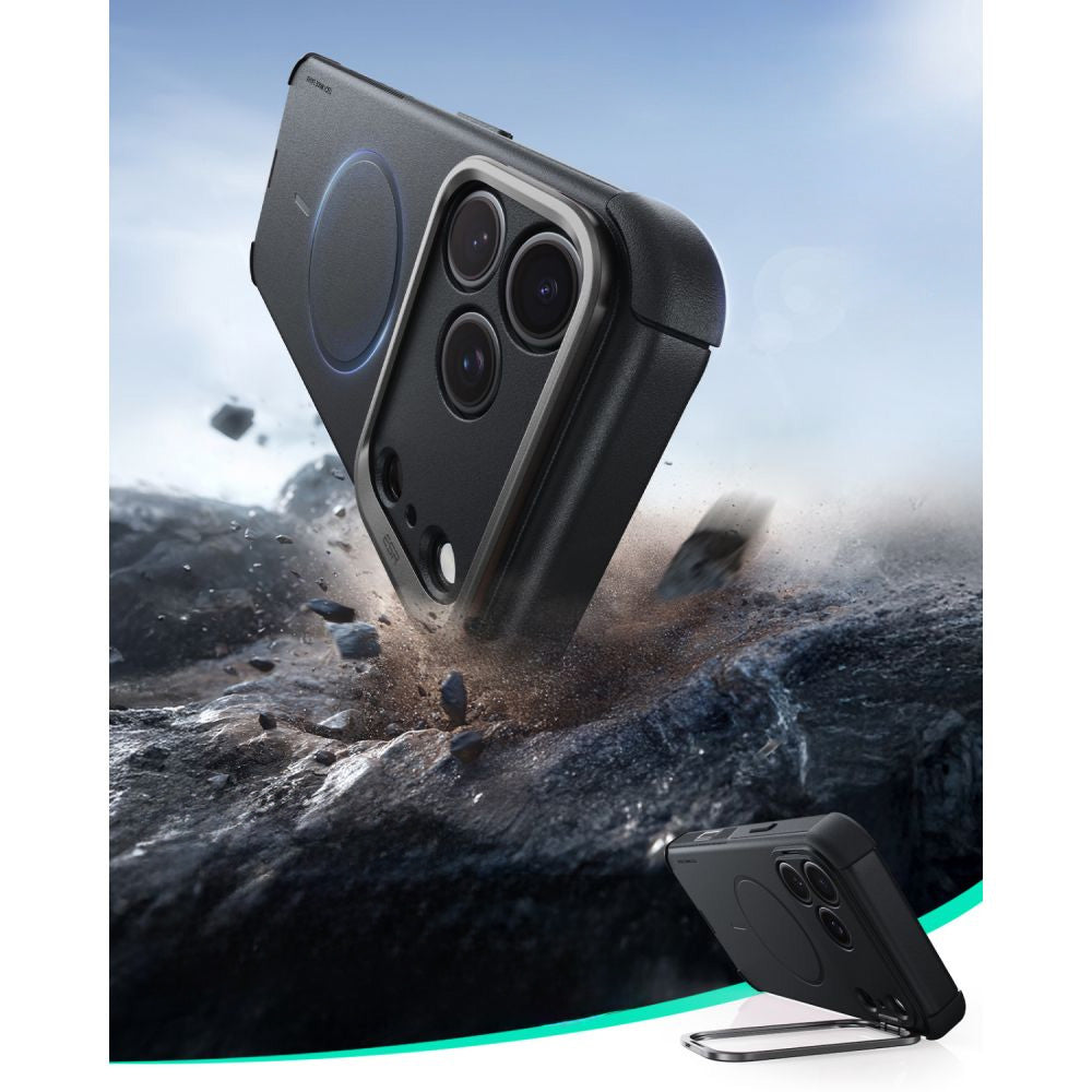 Handyhülle für iPhone 18 Pro / 17 Pro, ESR Cyber Tough Case Kickstand mit MagSafe, Schwarz (2/7)