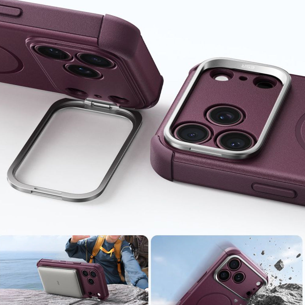 Handyhülle für iPhone 18 Pro / 17 Pro, ESR Cyber Tough Case Kickstand mit MagSafe, Burgunderrot (4/7)