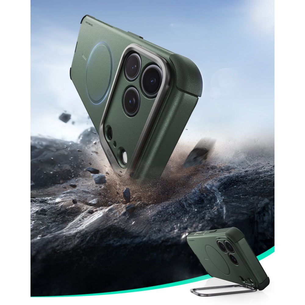 Handyhülle für iPhone 18 Pro / 17 Pro, ESR Cyber Tough Case Kickstand mit MagSafe, Dunkelgrün (2/7)