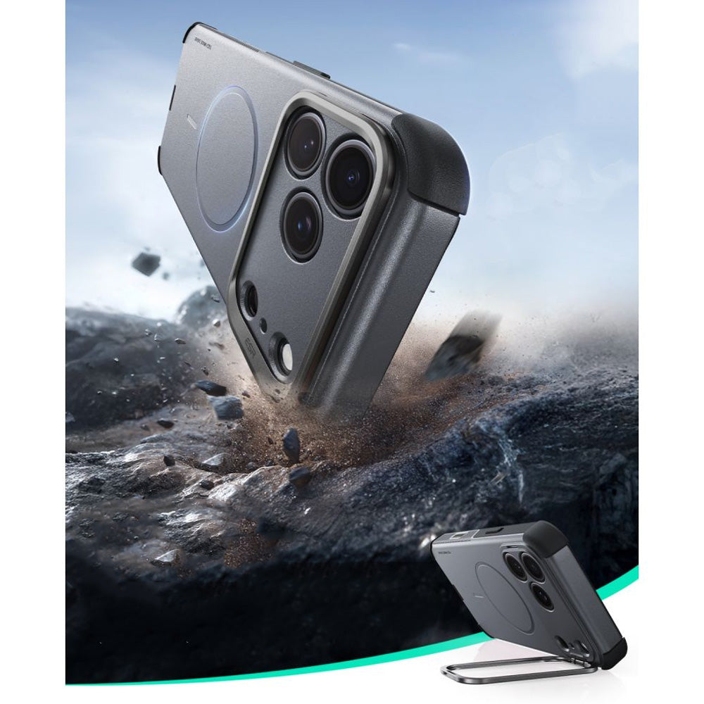 Handyhülle für iPhone 18 Pro / 17 Pro, ESR Cyber Tough Case Kickstand mit MagSafe, Grau (2/7)
