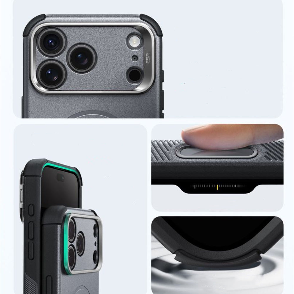 Handyhülle für iPhone 18 Pro / 17 Pro, ESR Cyber Tough Case Kickstand mit MagSafe, Grau (5/7)