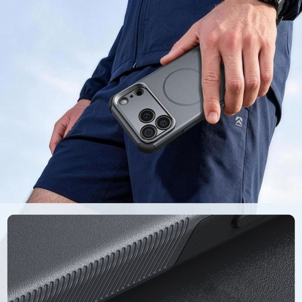 Handyhülle für iPhone 18 Pro / 17 Pro, ESR Cyber Tough Case Kickstand mit MagSafe, Grau (6/7)