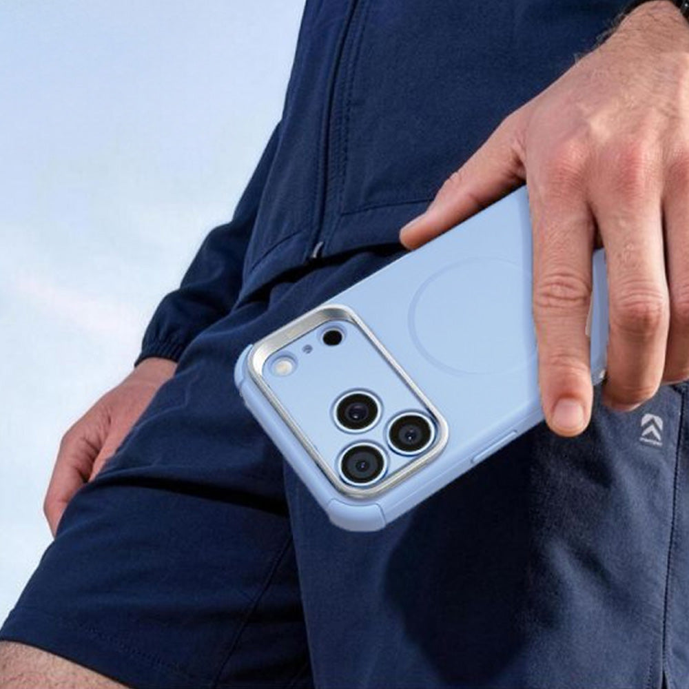 Handyhülle für iPhone 18 Pro / 17 Pro, ESR Cyber Tough Case Kickstand mit MagSafe, Hellblau (6/7)