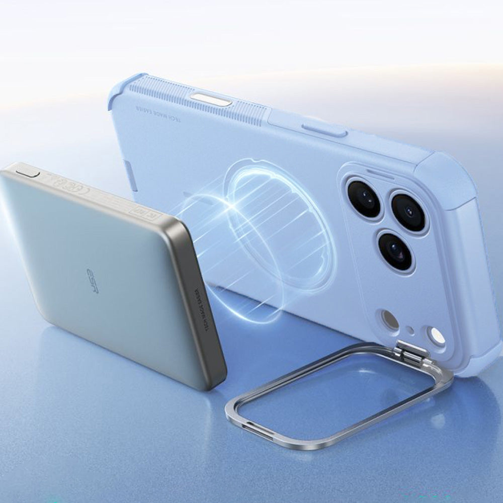Handyhülle für iPhone 18 Pro / 17 Pro, ESR Cyber Tough Case Kickstand mit MagSafe, Hellblau (7/7)