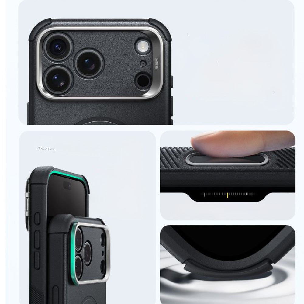 Handyhülle für iPhone 18 Pro Max / 17 Pro Max, ESR Cyber Tough Case Kickstand mit MagSafe, Schwarz (6/8)