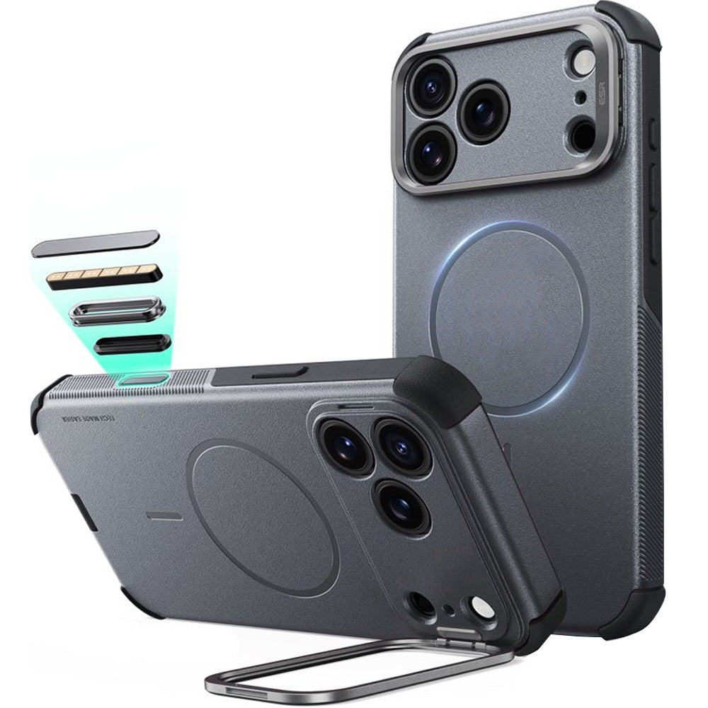 Handyhülle für iPhone 18 Pro Max / 17 Pro Max, ESR Cyber Tough Case Kickstand mit MagSafe, Grau (2/8)