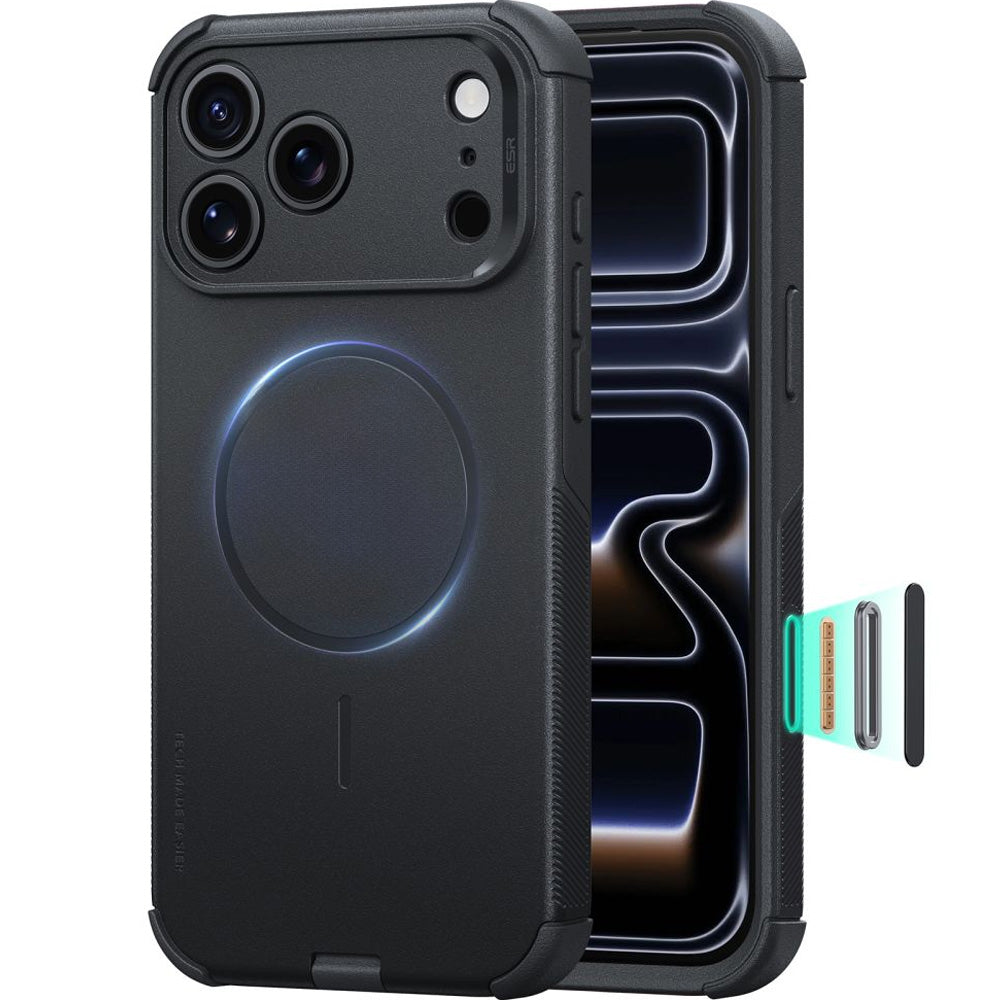 Handyhülle für iPhone 18 Pro / 17 Pro, ESR Cyber Tough Case mit MagSafe, Schwarz (1/6)