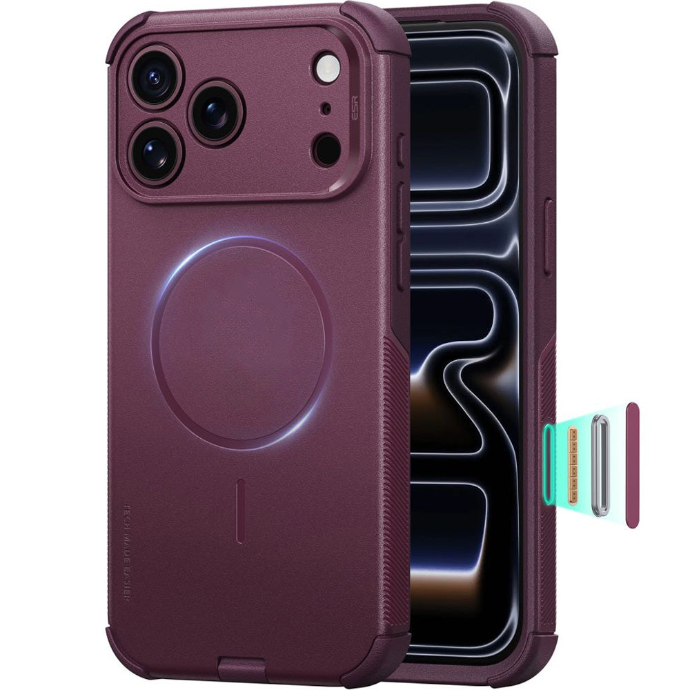 Handyhülle für iPhone 18 Pro Max / 17 Pro Max, ESR Cyber Tough Case mit MagSafe, Burgunderrot (1/6)