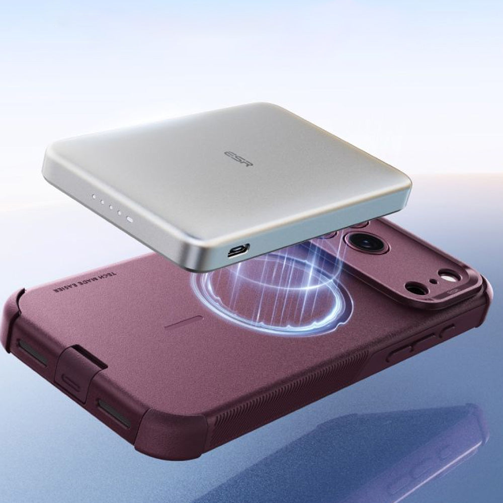 Handyhülle für iPhone 18 Pro Max / 17 Pro Max, ESR Cyber Tough Case mit MagSafe, Burgunderrot (6/6)