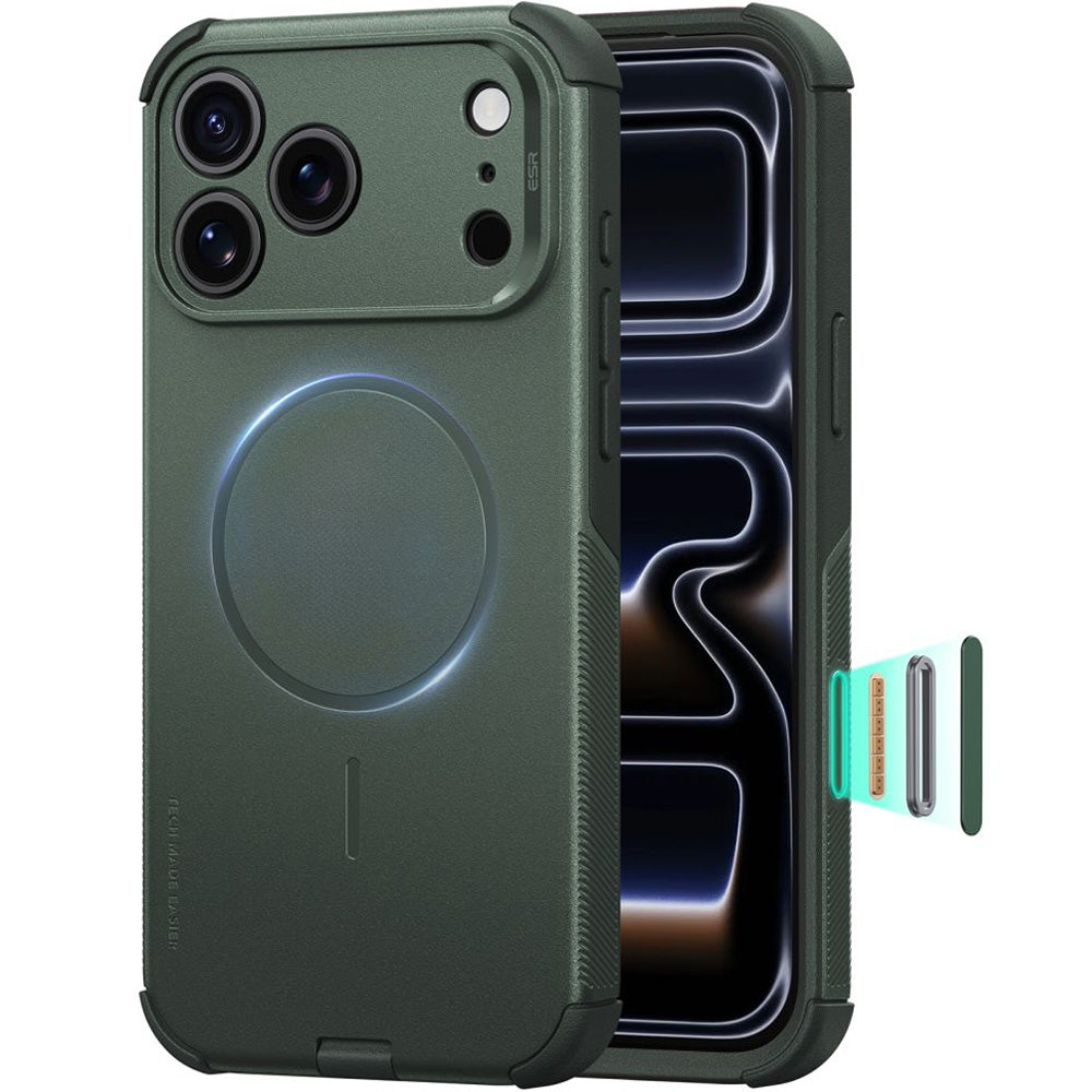 Handyhülle für iPhone 18 Pro Max / 17 Pro Max, ESR Cyber Tough Case mit MagSafe, Dunkelgrün (1/6)