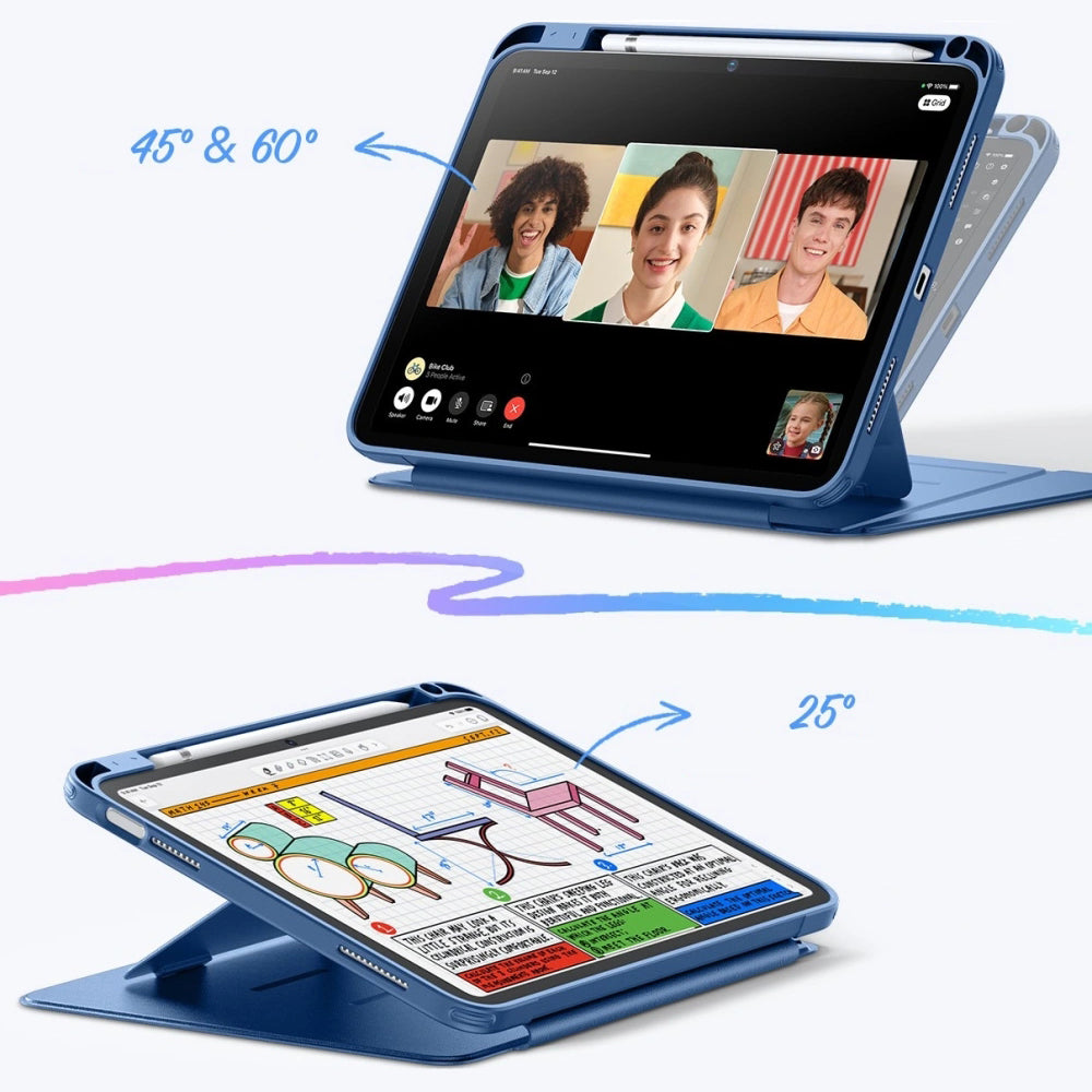 Schutzhülle mit Klappe für iPad 11 / 10 gen. 2025 / 2022, ESR Flip Hybrid, Dunkelblau