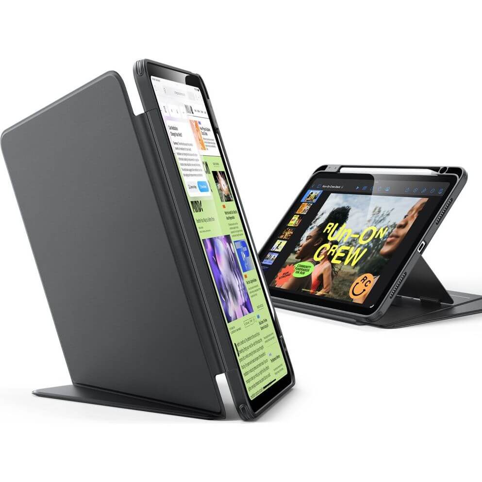 Schutzhülle mit Klappe für iPad Air 11" / 10.9" 2025/2024/2022/2020, ESR Flip Hybrid, Schwarz
