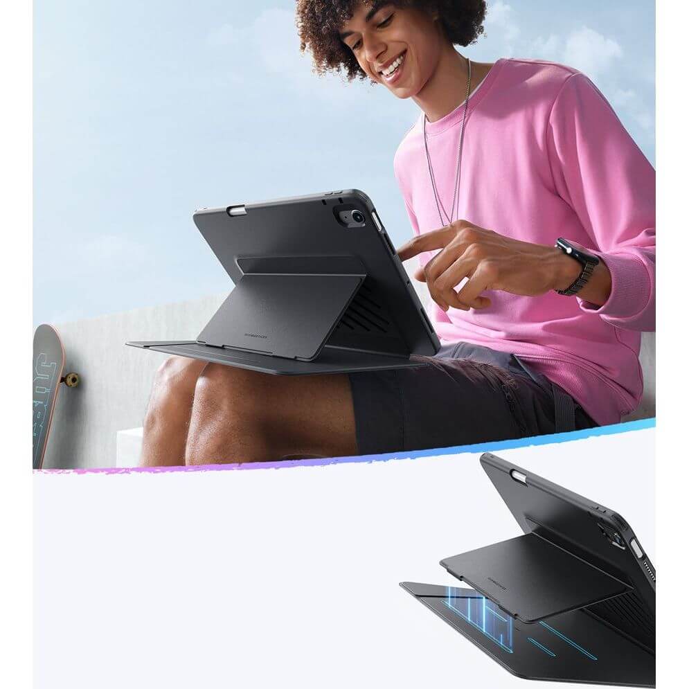 Schutzhülle mit Klappe für iPad Air 11" / 10.9" 2025/2024/2022/2020, ESR Flip Hybrid, Schwarz