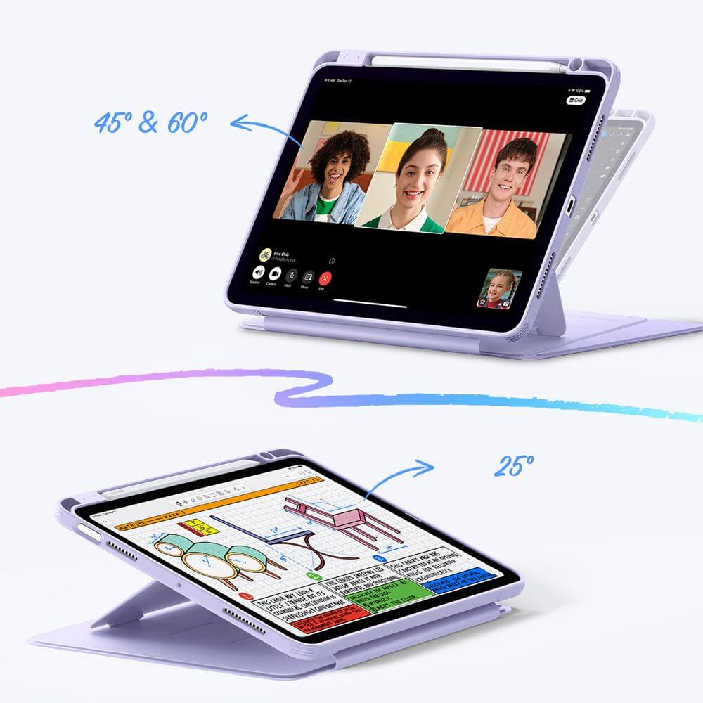 Schutzhülle mit Klappe für iPad Air 11" / 10.9" 2020-2026, ESR Flip Hybrid, Violett