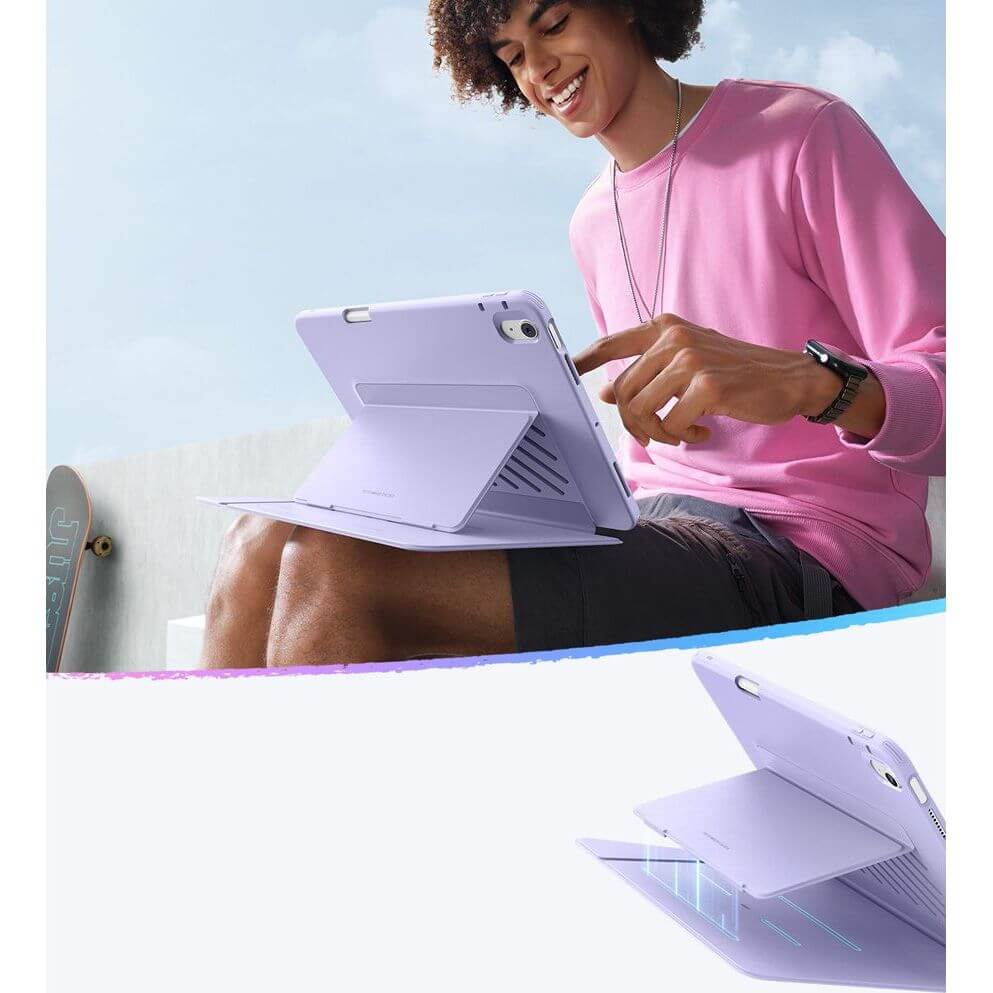 Schutzhülle mit Klappe für iPad Air 11" / 10.9" 2020-2026, ESR Flip Hybrid, Violett