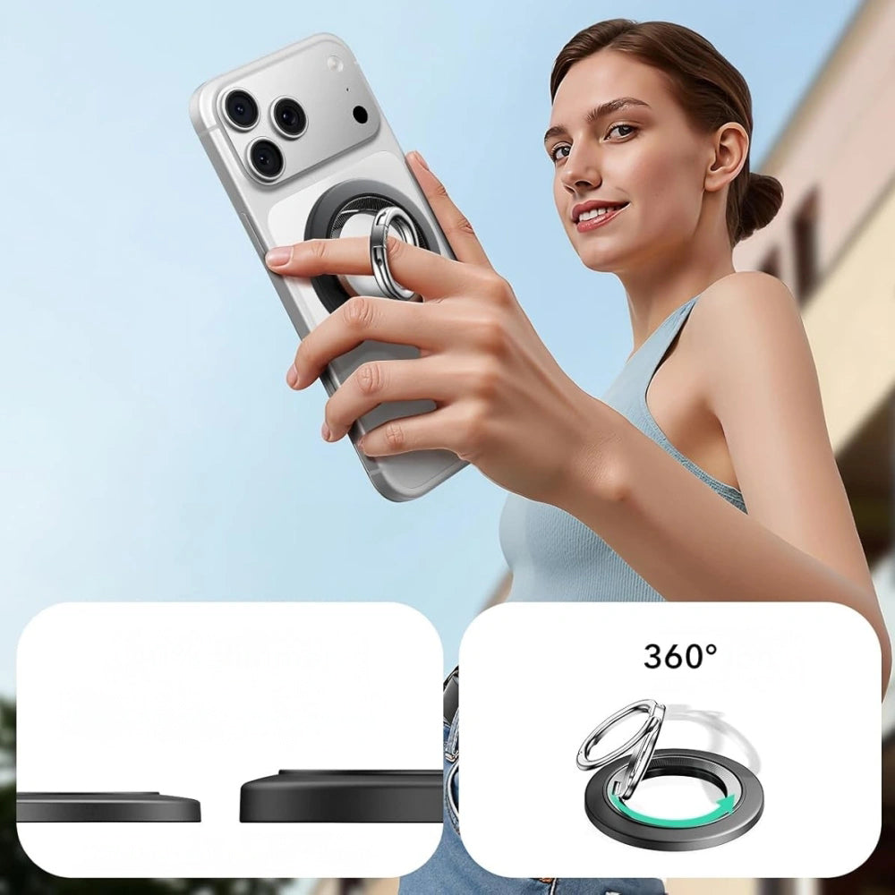 ESR Halolock 360 MagSafe Phone Ring Stand magnetischer Fingerhalter, Schwarz