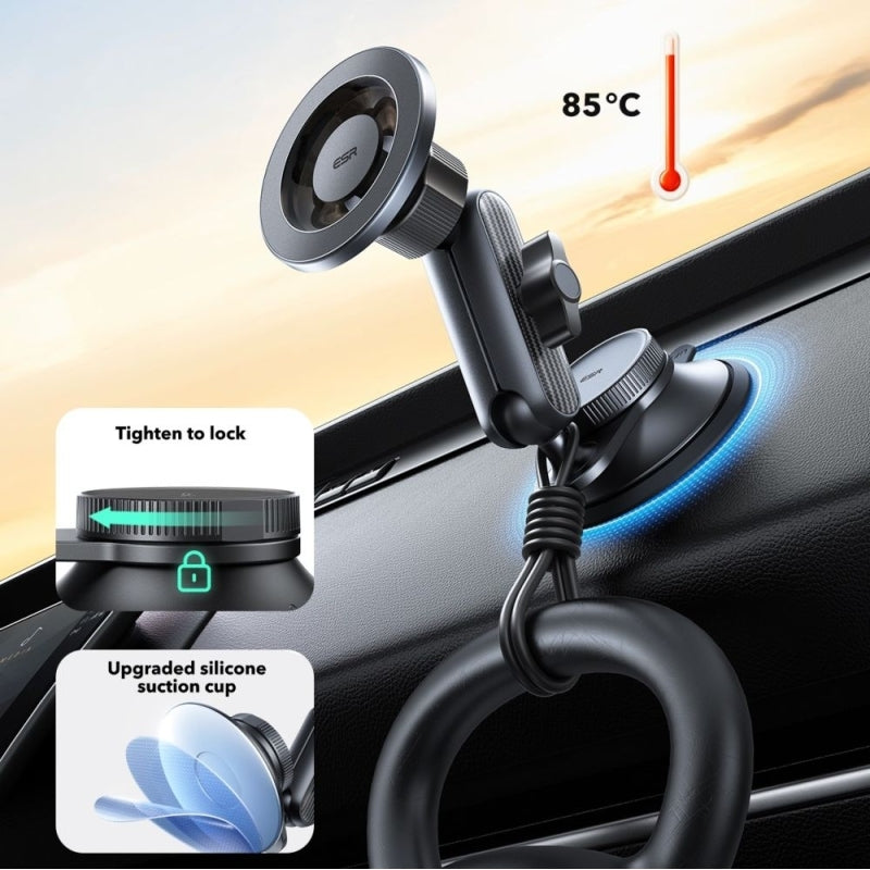 Magnetischer Autohalter für Mobiltelefone für MagSafe ESR Omnilock, Schwarz