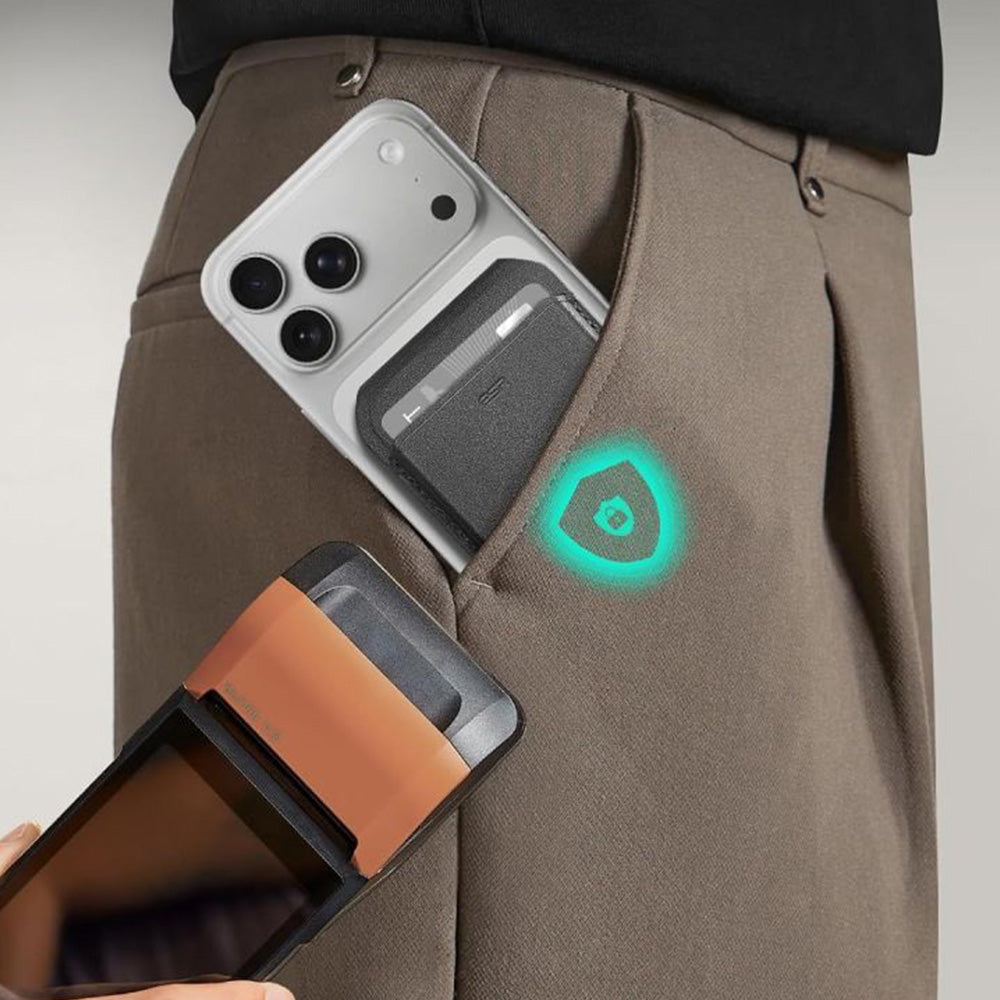Kartenhalter mit Ständer und RFID-Schutz, ESR Magnetic Wallet Stand mit MagSafe, Schwarz