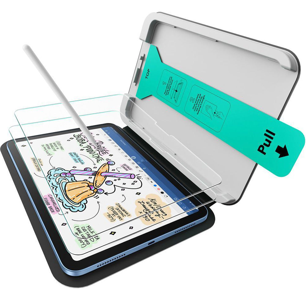 Gehärtetes Glas mit Positionierungsrahmen für iPad 11 / 10 gen. 2025 / 2022, 2 Stück, Matt