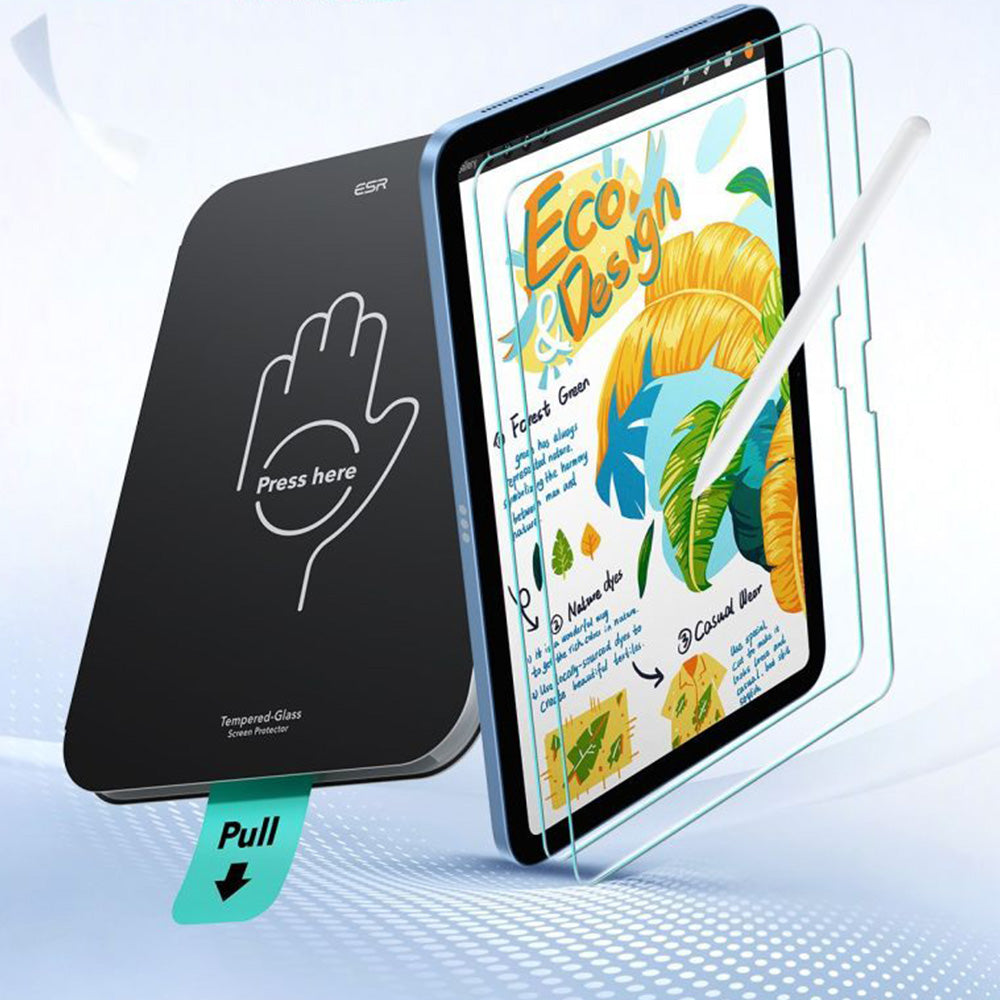 Gehärtetes Glas mit Positionierungsrahmen für iPad 11 / 10 gen. 2025 / 2022, 2 Stück, Matt