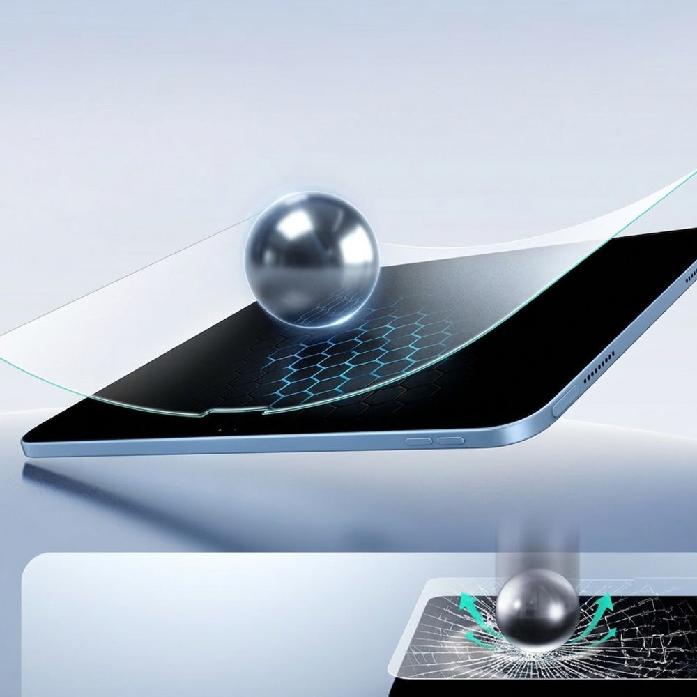 Gehärtetes Glas mit Positionierungsrahmen für iPad 11 / 10 gen. 2025 / 2022, 2 Stück, Matt