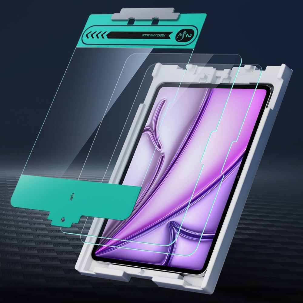 Gehärtetes Glas für Schutzhülle für iPad Air 13" 2025 / 2024, ESR Tempered Glass mit Applikator, 2 Stück