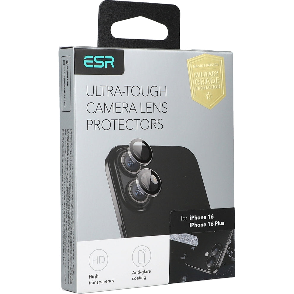 Kameraglas ESR Camera Lens für iPhone 16, iPhone 16 Plus, Transparent