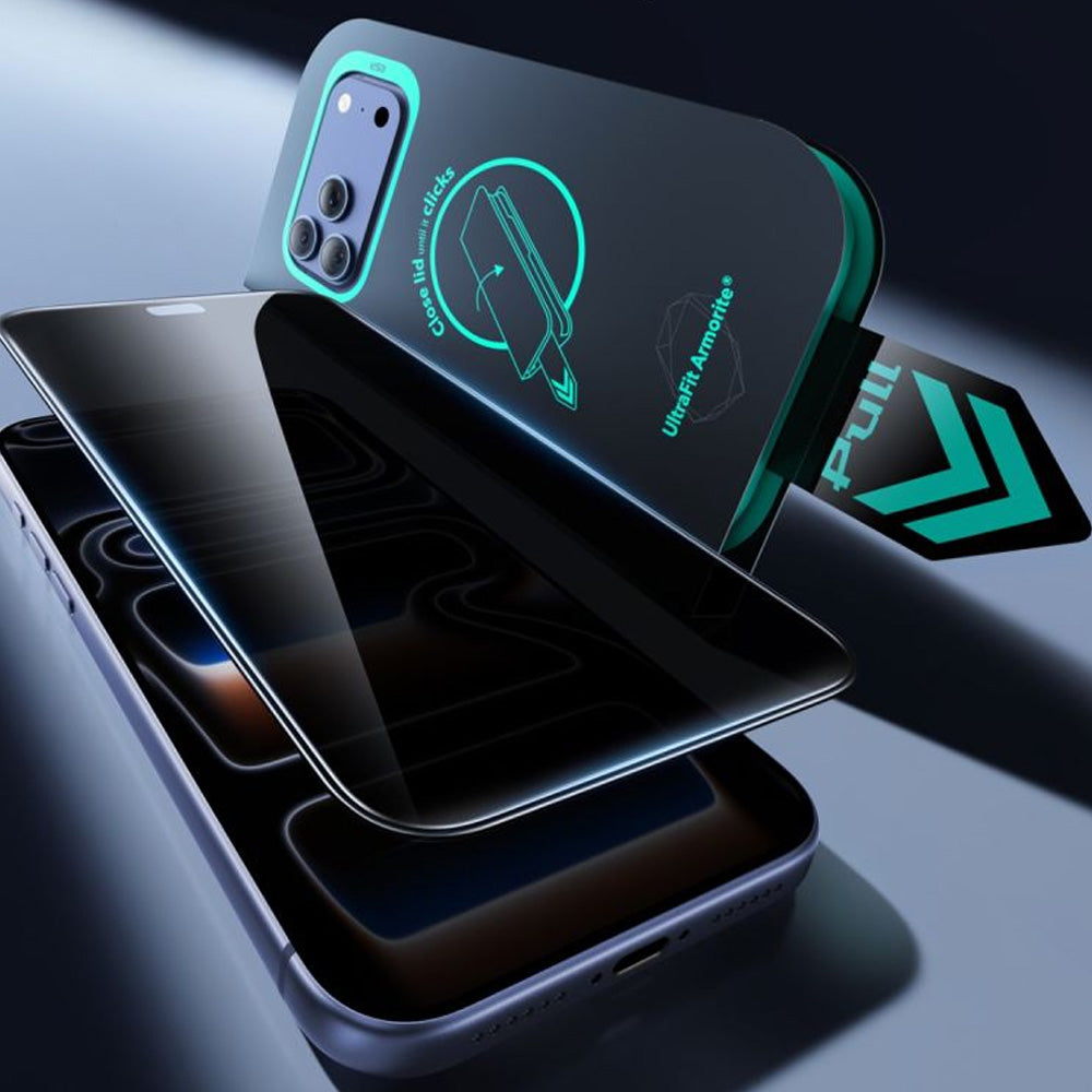 Sichtschutzglas mit Positionierungsrahmen für iPhone 18 Pro, ESR UltraFit Armorite Privacy Tempered Glass, 2 Stück (3/8)