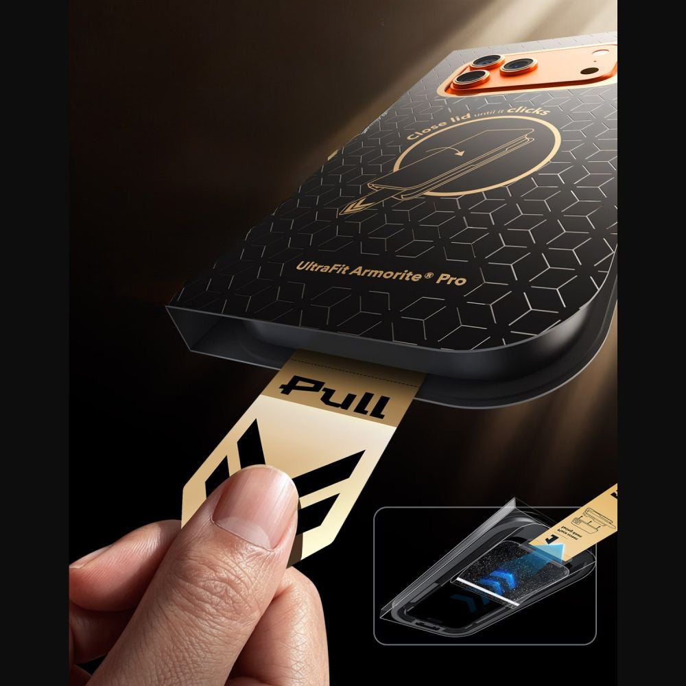 Gehärtetes Glas mit Positionierungsrahmen für iPhone 18 Pro / 17 Pro, ESR Ultrafit Armorite Pro Tempered Glass (5/7)
