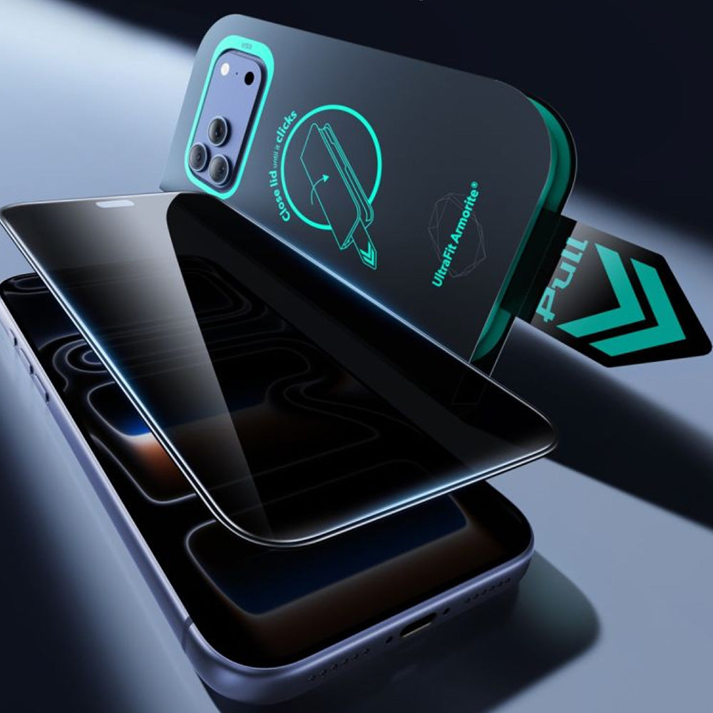Sichtschutzglas mit Positionierungsrahmen für iPhone 18 Pro Max, ESR UltraFit Armorite Privacy Tempered Glass, 2 Stück (3/7)