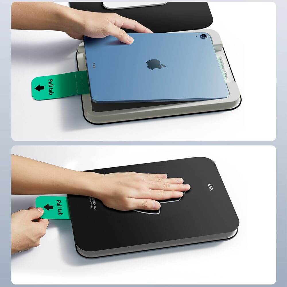 Gehärtetes Glas mit Positionierrahmen für iPad 11 / 10 gen. 2025 / 2022, ESR UltraFit Tempered Glass, 2 Stück