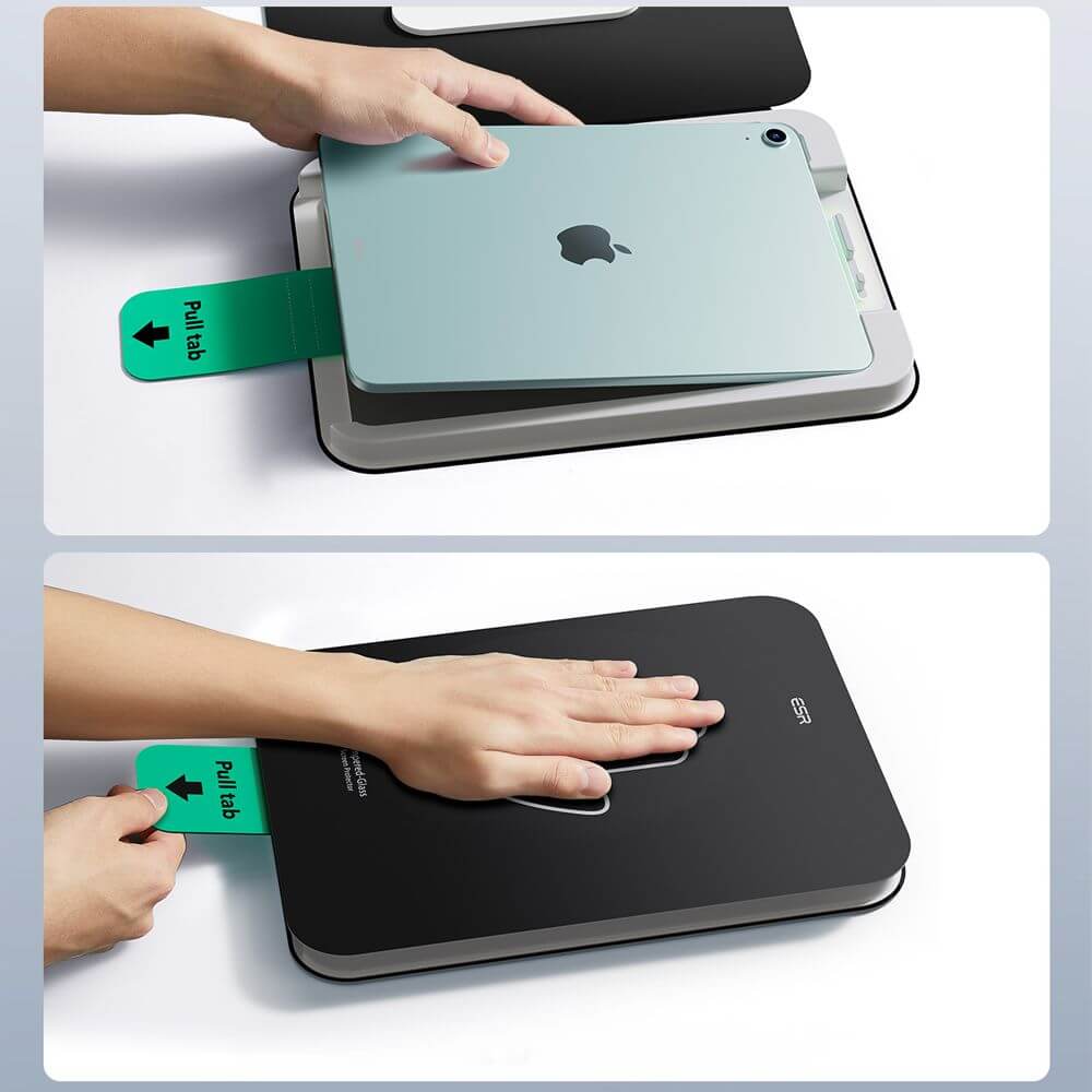 Gehärtetes Glas mit Positionierrahmen für iPad Air 11" M4/M3/M2, ESR UltraFit Tempered Glass, 2 Stück