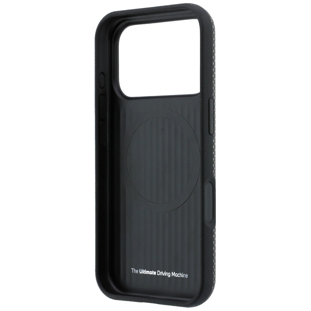 Handyhülle für iPhone 18 Pro / 17 Pro, BMW M Quadrille Kevlar Metal Logo mit MagSafe, Grau (7/8)