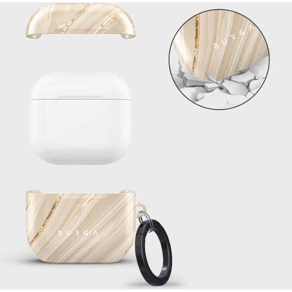 Schutzhülle für AirPods 4, Burga Full Glam, Beige