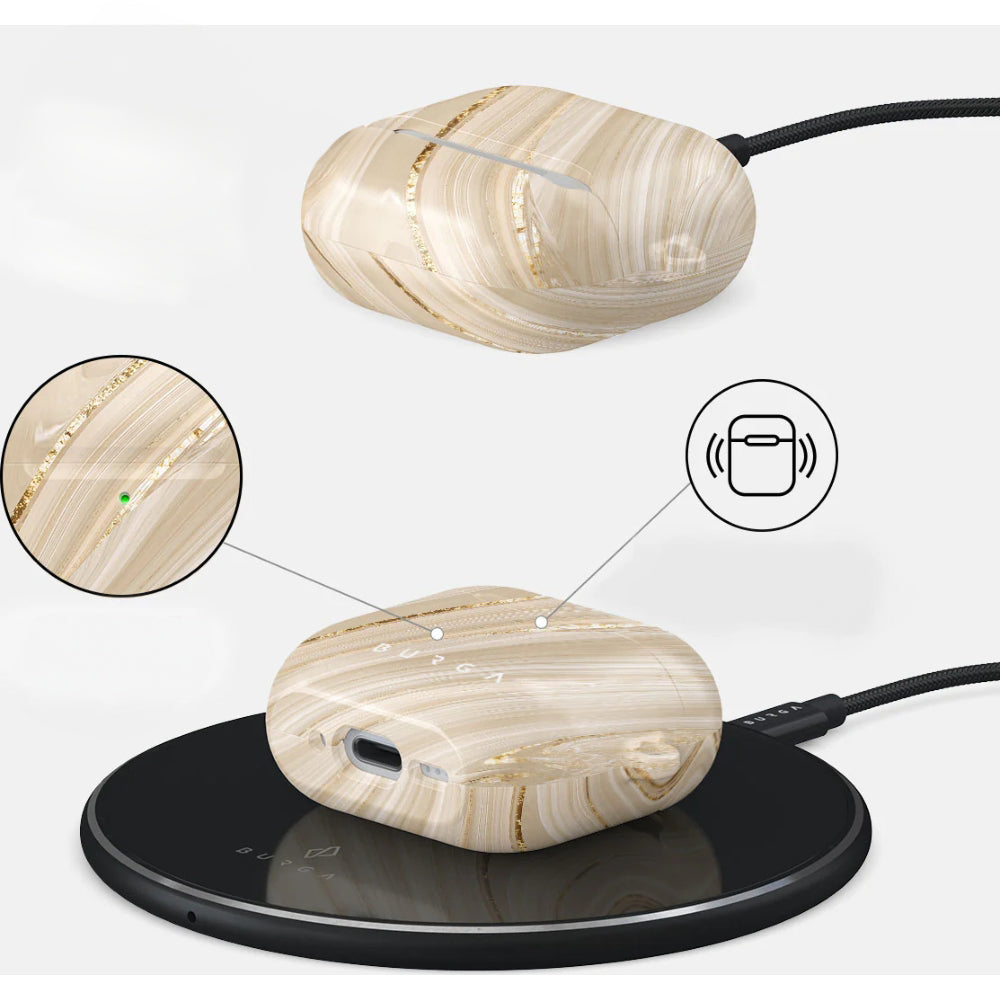 Schutzhülle für AirPods 4, Burga Full Glam, Beige