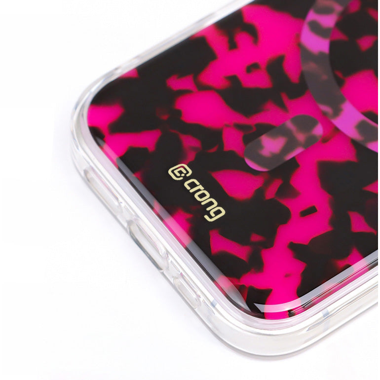 Handyhülle für iPhone 17, Crong Deluxe MAG MagSafe, Rosa Pantherin