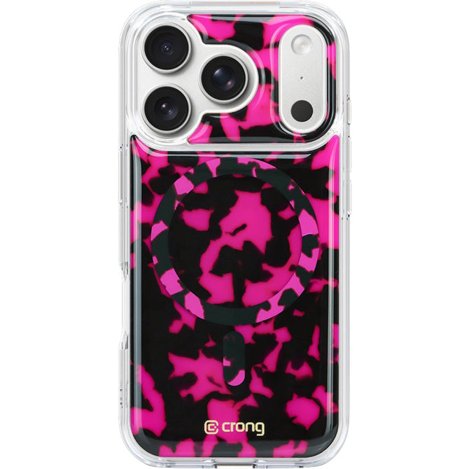 Handyhülle für iPhone 17 Pro, Crong Deluxe MAG MagSafe, Rosa Pantherin