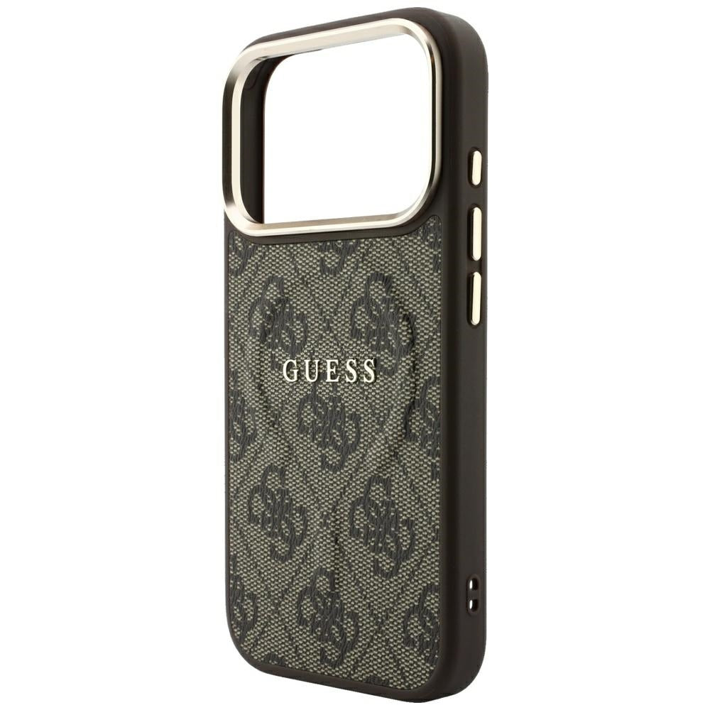 Handyhülle Guess Embossed 4G Classic für iPhone 18 Pro / 17 Pro mit MagSafe, Braun