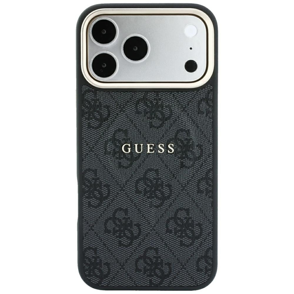 Handyhülle Guess Embossed 4G Classic für iPhone 18 Pro / 17 Pro mit MagSafe, Schwarz