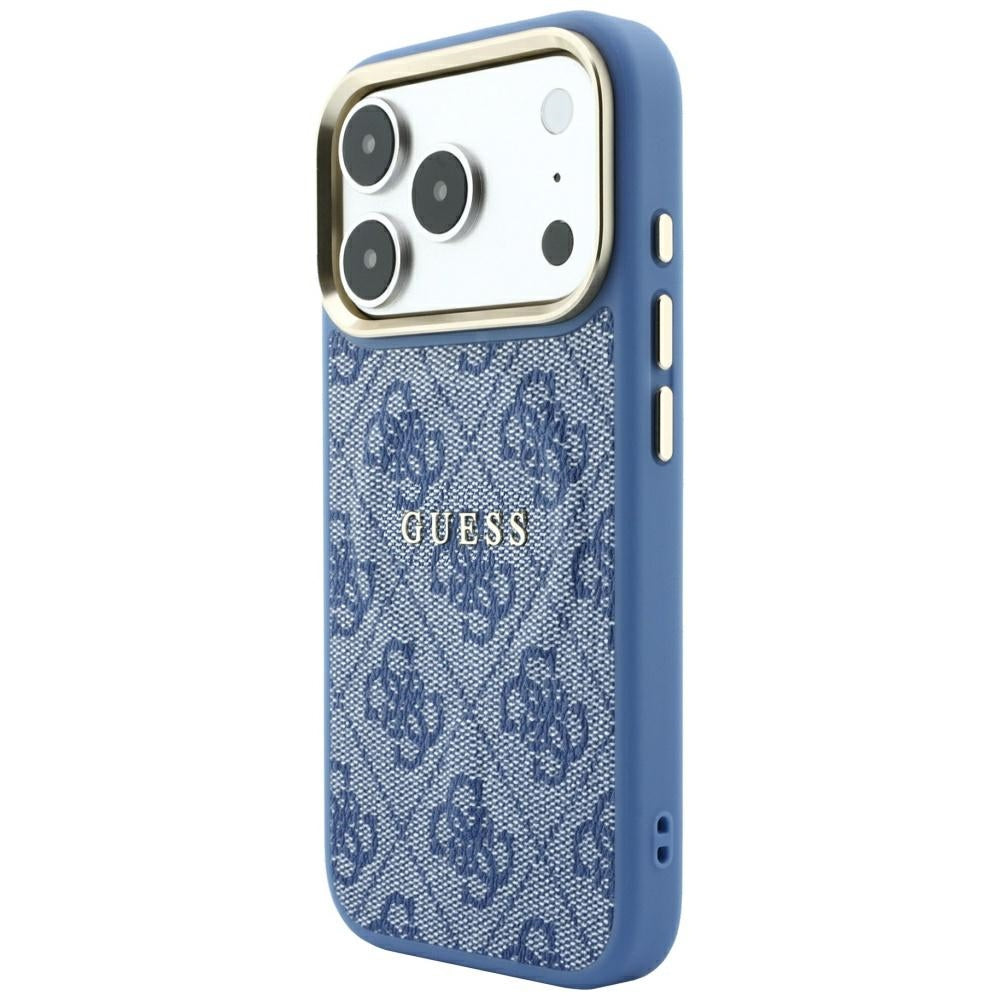 Handyhülle Guess Embossed 4G Classic für iPhone 18 Pro / 17 Pro mit MagSafe, Blau