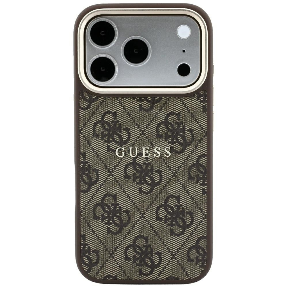Handyhülle Guess Embossed 4G Classic für iPhone 18 Pro Max / 17 Pro Max mit MagSafe, Braun